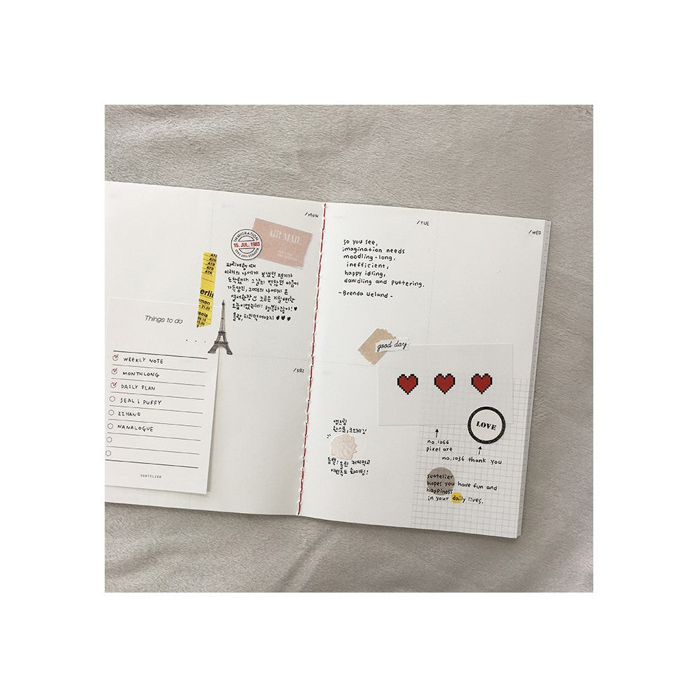 Heti bontású tervező - fekete